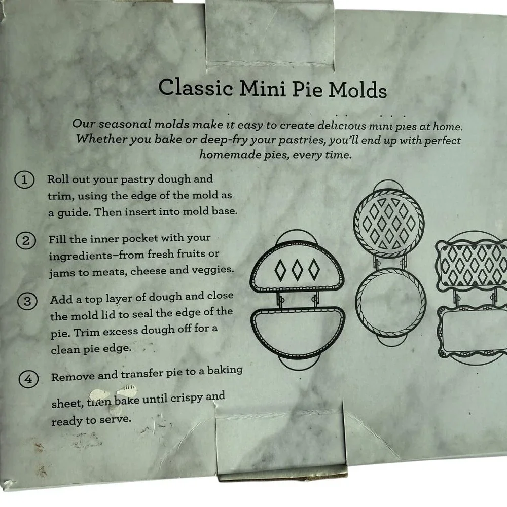 Williams Sonoma Classic Mini Pie Molds: Pocket, Round, and Rectangle.  Set of 3.